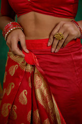 shop-elegant-red-banarasi-art-silk-woven-ready-to-wear-saree-online-best-prices-rtw-1053